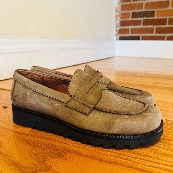 New DONALD PLINER Calf Suede Saddle Loafers Size 8.5 $198 - Picture 1 of 16